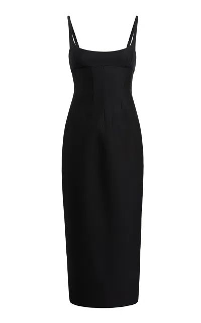 Khaite Lottle Scoop-neck Silk-wool Faille Maxi Dress