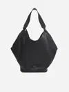 Khaite Medium Lotus Leather Tote Bag In Black