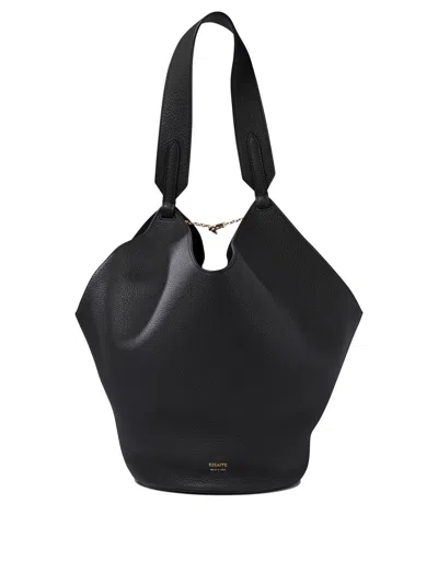 Khaite Lotus Medium Black Calfskin Shoulder Bag
