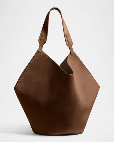 KHAITE LOTUS MEDIUM CALFSKIN SUEDE TOTE BAG