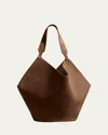 Khaite Lotus Medium Calfskin Suede Tote Bag In Cedar