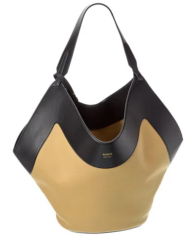 Khaite Lotus Medium Canvas & Leather Tote In Brown
