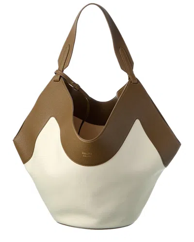 Khaite Lotus Medium Canvas & Leather Tote In Green
