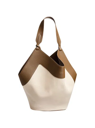 Khaite Lotus Medium Canvas Tote Cream In Neutrals