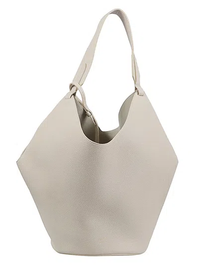 Khaite Lotus Medium Leather Shoulder Bag In Neutral