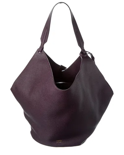 Khaite Lotus Medium Leather Tote In Red