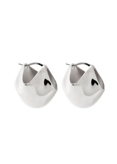 Khaite Lotus Medium Palladium-plated Earrings In White