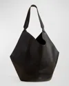 Khaite Lotus Medium Pebbled Leather Tote Bag In Black