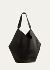 Khaite Lotus Medium Pebbled Leather Tote Bag In Black