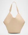 Khaite Lotus Medium Pebbled Leather Tote Bag In Dark Ivory