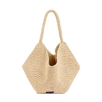 Khaite Lotus Medium Rafia Tote In 121 Natural