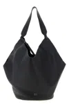 Khaite Medium Lotus Leather Tote In Black