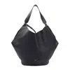 Khaite Lotus Medium Leather Shoulder Bag In Black