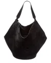 Khaite Lotus Medium Pebbled Leather Tote Bag In Black