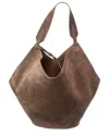 Khaite Lotus Medium Calfskin Suede Tote Bag In Brown