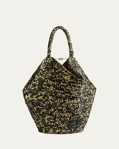 Khaite Lotus Medium Viscose Raffia Tote Bag In Multi