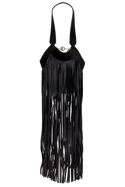 Khaite Lotus Nano Fringe Tote Bag In Black