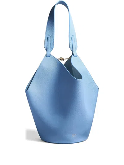 Khaite Lotus Pebbled Leather Tote Bag In Blue