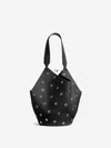 Khaite Lotus Small Tote Black Pebbled Leather With Grommets