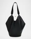 Khaite Lotus Small Calf Hair Tote Bag In Black