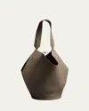 Khaite Small Lotus Leather Top Handle Bag