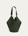 Khaite Womens Bottle Green Lotus Small Leather Tote Bag