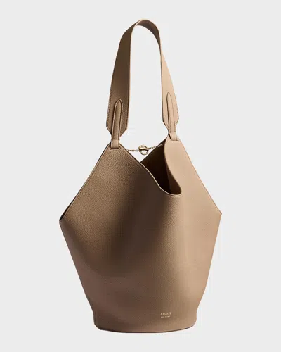 Khaite Lotus Small Calfskin Tote Bag In Nude