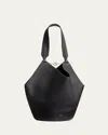 Khaite Small Lotus Leather Top Handle Bag In Black