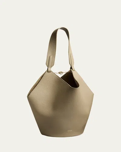 Khaite Lotus Small Calfskin Tote Bag In Sage