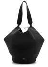 Khaite Small Lotus Leather Top Handle Bag In Black