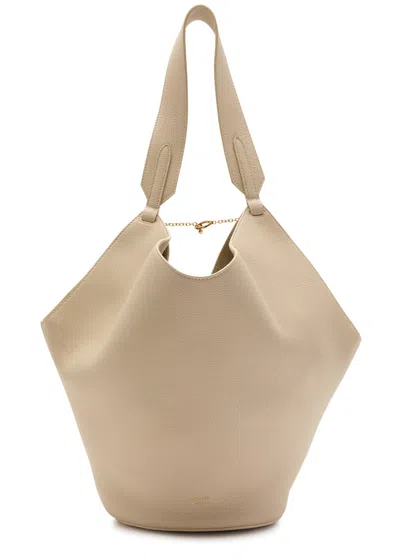 Khaite Lotus Small Leather Tote In Ivory