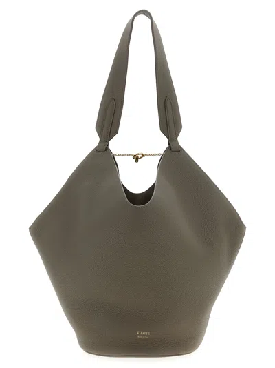 Khaite Lotus Small Shopping Bag In Gray
