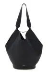Khaite Small Lotus Leather Top Handle Bag In Black