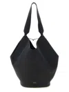 Khaite Small Lotus Leather Top Handle Bag In Black