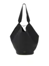 Khaite Lotus Small Leather Shoulder Bag In Black
