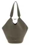 Khaite Dark Grey Lotus Small Tote In Gray