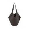 Khaite Mini Lotus Hammered Leather Tote Handbag In Brown