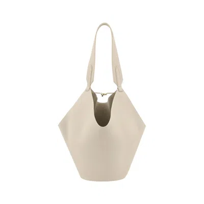 Khaite Lotus Small Shoulder Bag In White