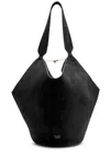 Khaite Lotus Small Suede Tote In Black