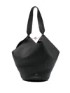 Khaite Lotus Small Textured-leather Tote In Black