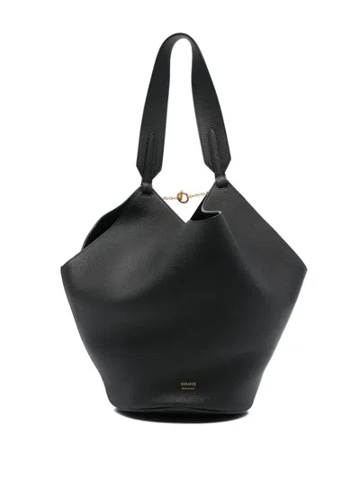 Khaite "lotus" Small Tote Bag In Black