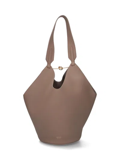 Khaite 'lotus' Small Tote Bag In Brown