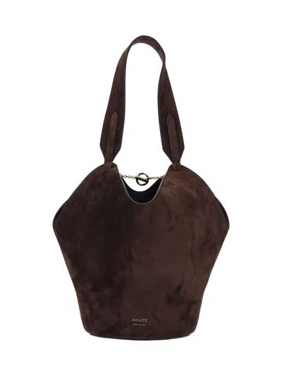Khaite Lotus Small Tote Bag In Brown
