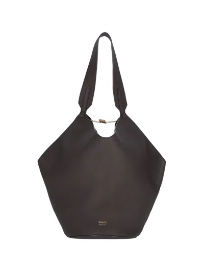 Khaite 'lotus' Small Tote Bag In Dark Brown (brown)