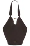 Khaite Small Lotus Leather Top Handle Bag In Marron Osc