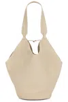Khaite Womens Lotus Small Leather Tote Bag Dark Ivory In Dark Ivory
