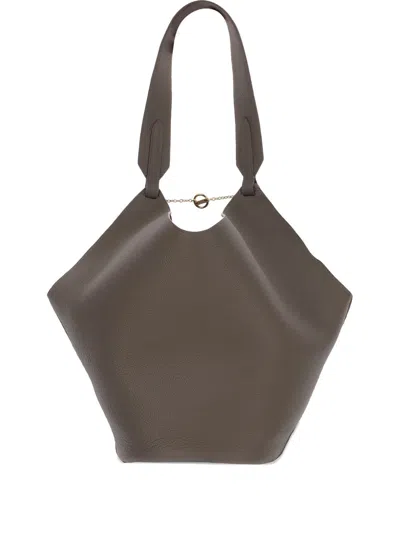 Khaite Lotus Smallleather Shoulder Bag In Gray