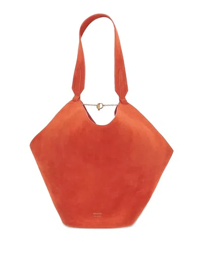 Khaite Lotus Smallleather Shoulder Bag In Red