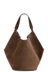 Khaite Lotus Medium Calfskin Suede Tote Bag In Cedar