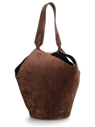 Khaite Lotus Tote Bag In Brown
